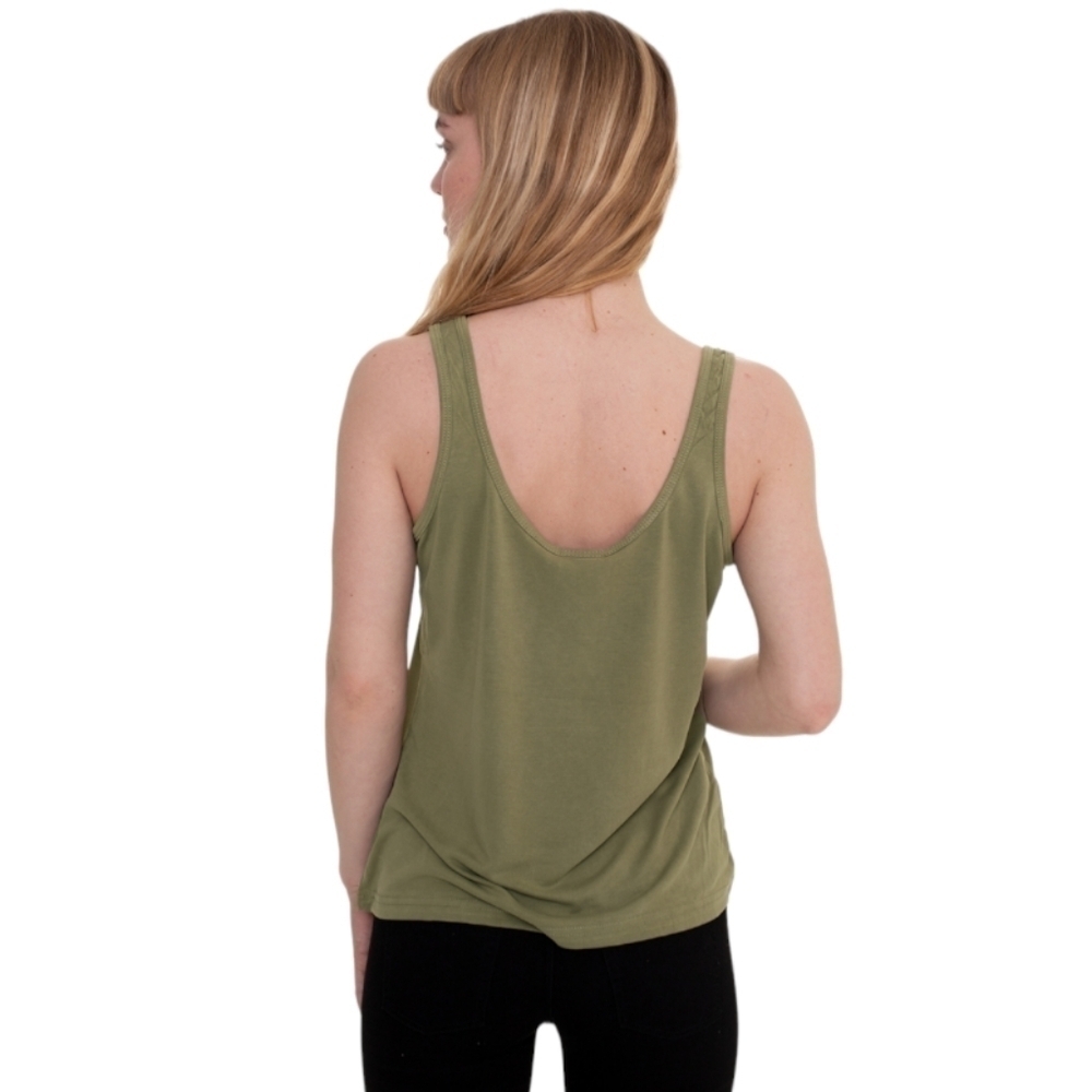 J.CREW Scoop Neck Sleeveless Green Vintage Cotton Tank Top‎ Women's Size XS